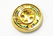 ピスボタン（エポキ金属/ロゴ：黒/バック：金）