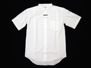 【オフホワイト】細衿レギュラーシャツ半袖・サイドタック・通常丈78cm波型