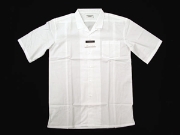 【オフホワイト】開襟シャツ半袖・通常丈73cm水平カット