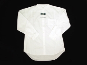 【オフホワイト】綿シャツ・長袖・通常丈77cm波型・BIGシャツ